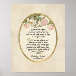 Kapitel 1, Corinthians 13 Calligraphy, Kärlek Poster