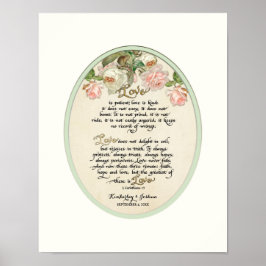 Kapitel 1, Corinthians 13 Calligraphy, Kärlek Poster