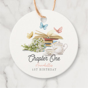 Kapitel 1 Tea Butterfly Storybook 1:a födelsedagen Gåvor Etiketter