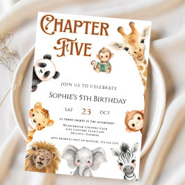 Kapitel 2 Storybook Jungle Safari 5:e födelsedagen Inbjudningar