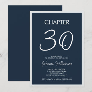 Kapitel 30 Blått 30års födelsedag Party Inbjudningar