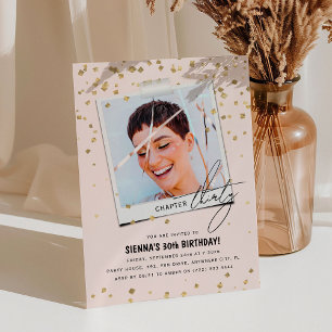 Kapitel 30 Roligt Modern Photo 30års födelsedag Inbjudningar