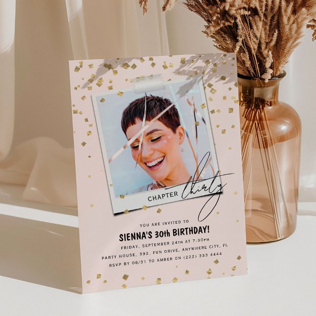 Kapitel 30 Roligt Modern Photo 30års födelsedag Inbjudningar (Skapare uppladdad)