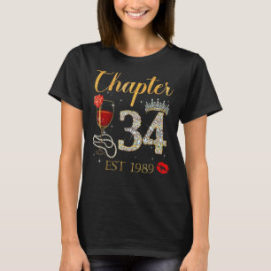 Kapitel 34 år EST 1989, 34:e födelsedagen Röd ros  T Shirt