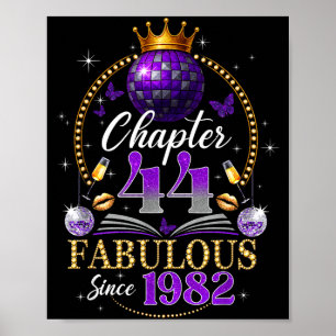 Kapitel 44 Sedan 1982 Lila Disco Boll 44-års födel Poster