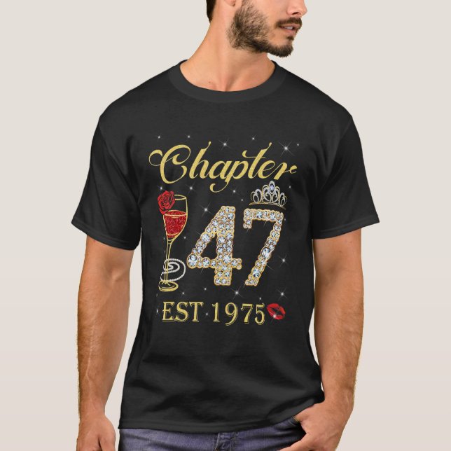 Kapitel 47 Est 1975 47 Birthday for Women Ladie T Shirt (Framsida)