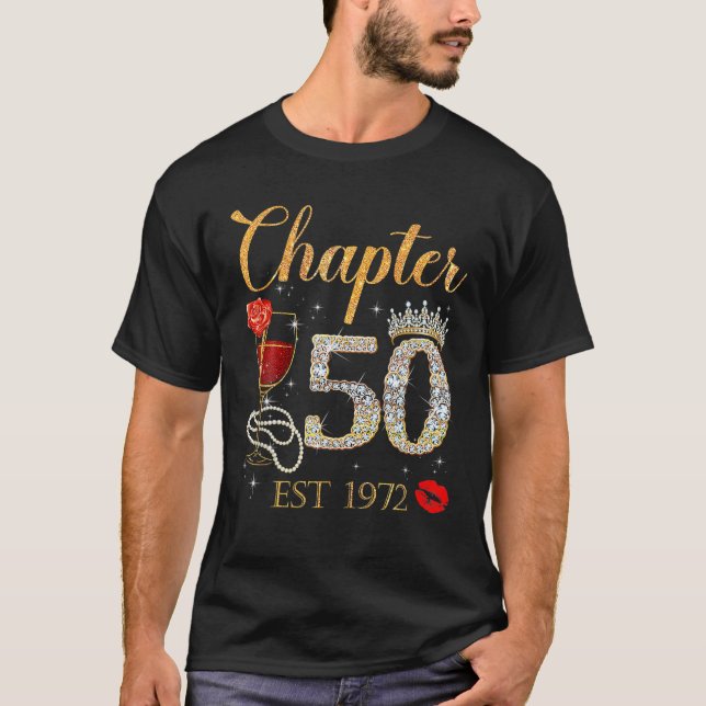 Kapitel 50 år EST 1972 50Födelsedagen Röd ros W T Shirt (Framsida)