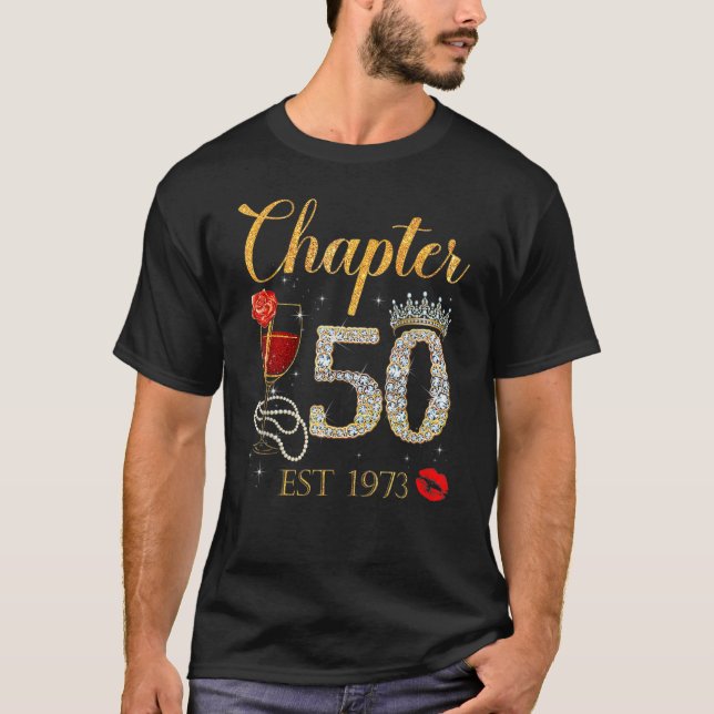 Kapitel 50 år EST 1973, 50:e födelsedagen Röd ros  T Shirt (Framsida)