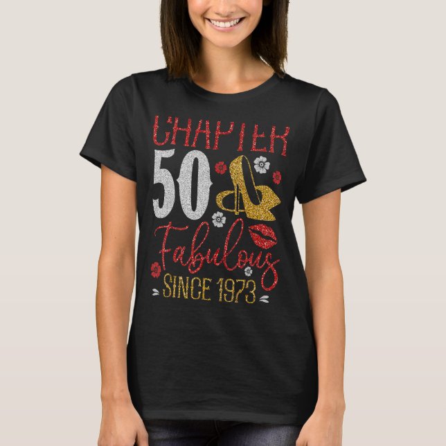 Kapitel 50 Fabulous sedan 1973 50 Birthday Cute T Shirt (Framsida)