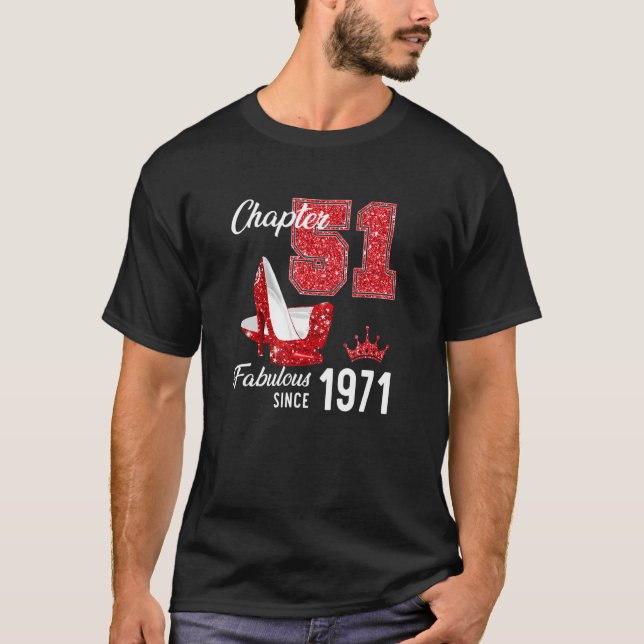 Kapitel 51 Fabulous sedan 1971 51 Birthday Queen T Shirt (Framsida)