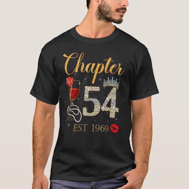 Kapitel 54 år EST 1969, 54:e födelsedagen Röd ros  T Shirt (Framsida)
