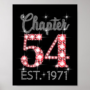 Kapitel 54 Est 1971 Glad 54-årsdag Flicka Män W Poster