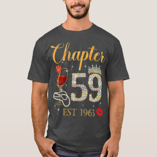 Kapitel 59 år EST 1963 59 födelsedagen Röd ros T Shirt