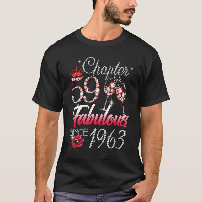 Kapitel 59 Fabulous sedan 1963 59 Birthday Queen T Shirt (Framsida)