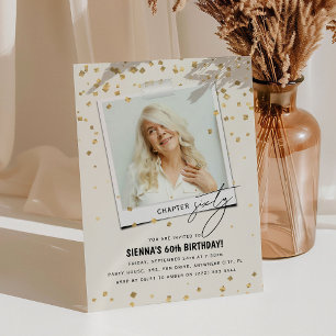 Kapitel 60 Roligt Modern foto 60:e födelsedagen Inbjudningar