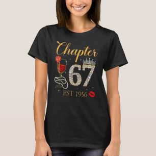 Kapitel 67 år EST 1956 67 födelsedagen Röd ros W T Shirt