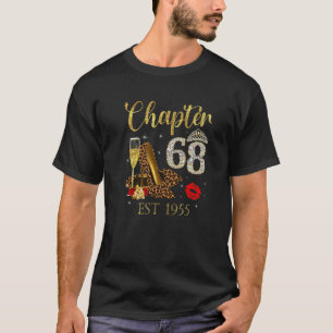 Kapitel 68 år EST 1955 68 födelsedag Vin Leopa T Shirt