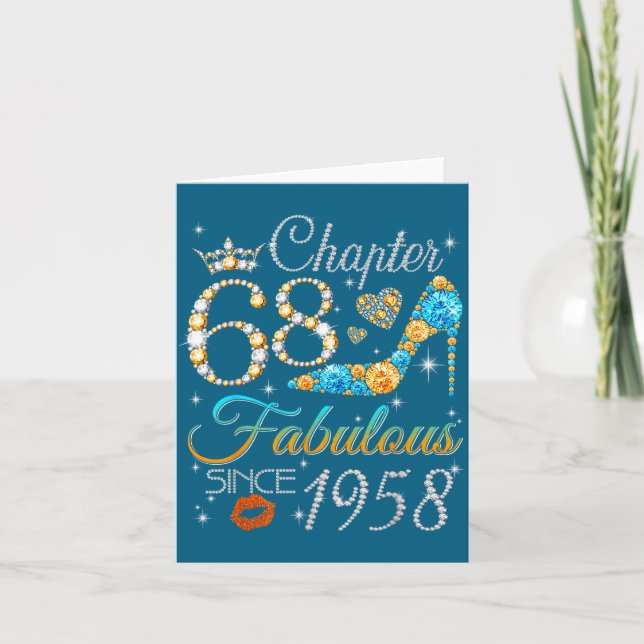 Kapitel 68 Fantastisk Sedan 1958 68-årsdag Kvinnor Kort (Framsida)
