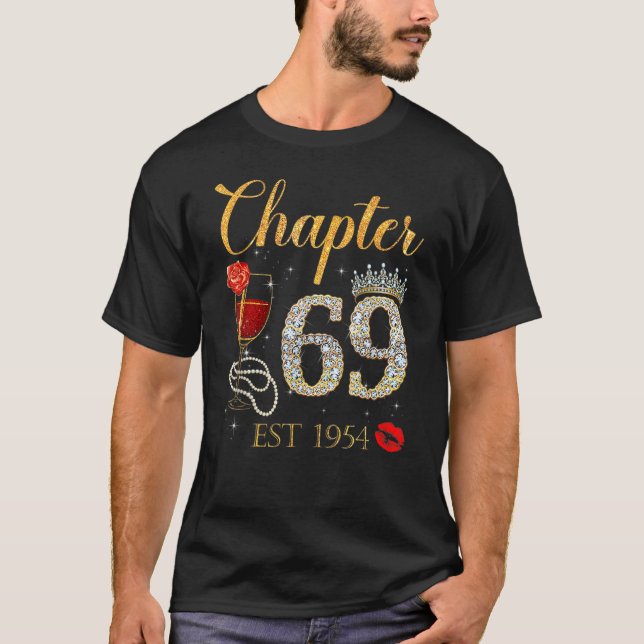 Kapitel 69 år EST 1954: 69:e födelsedagen Röd ros  T Shirt (Framsida)