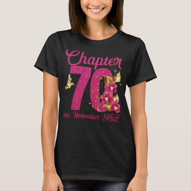 Kapitel 70 Rosa & Guld Orchids 70:e födelsedagen T Shirt (Framsida)