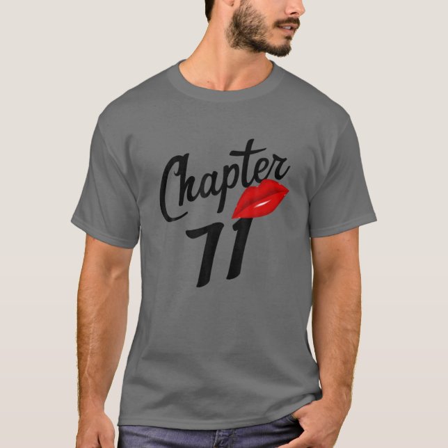 Kapitel 71 år Läppar Kärlek Kapitel 71, född 1950 T Shirt (Framsida)
