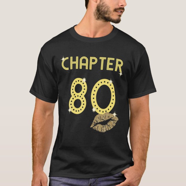 Kapitel 80 år 80 Grattis på födelsedagen Läppar Kv T Shirt (Framsida)