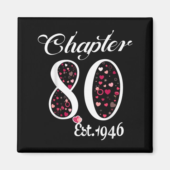 Kapitel 80 est 1946 glad 80-årsdag flicka gåva magnet (Framsidan)