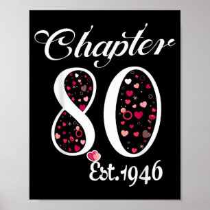 Kapitel 80 est 1946 glad 80-årsdag flicka present poster