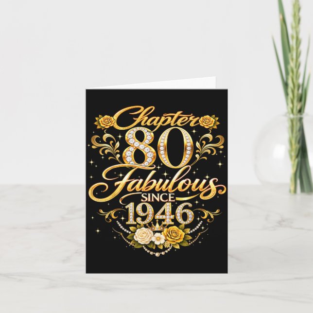 Kapitel 80 Fantastisk Sedan 1946 Blommig 80-årsdag Kort (Framsida)