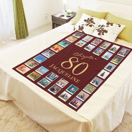 Kapitel 80 Red Guld 80 Birthday Photo Fleecefilt