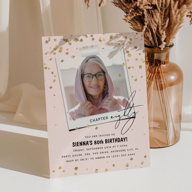 Kapitel Åttio Rolig Modern Foto 80-årsdag Inbjudningar (Skapare uppladdad)
