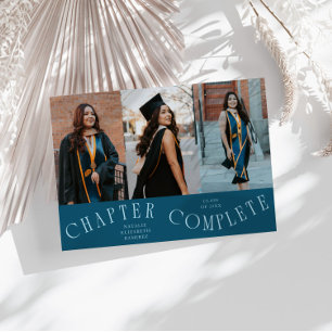 Kapitel Komplett Typografi Teal Grad Foto Meddelande