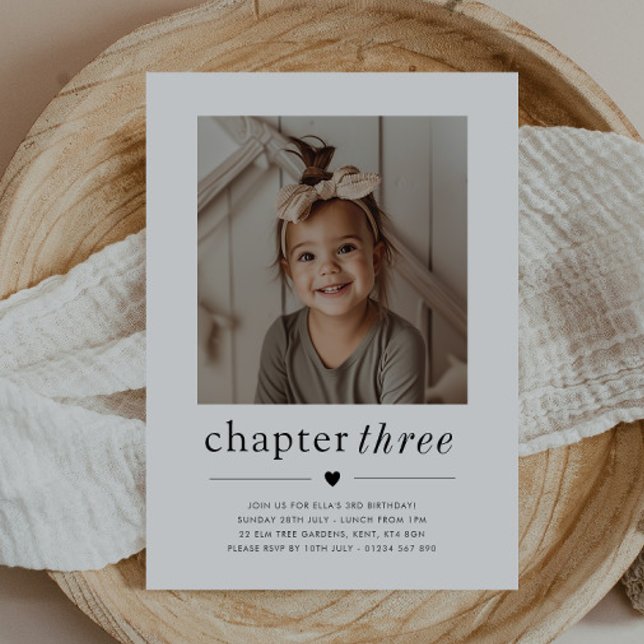 Kapitel tre flickor 3-års födelsedagsinbjudan inbjudningar (Skapare uppladdad)