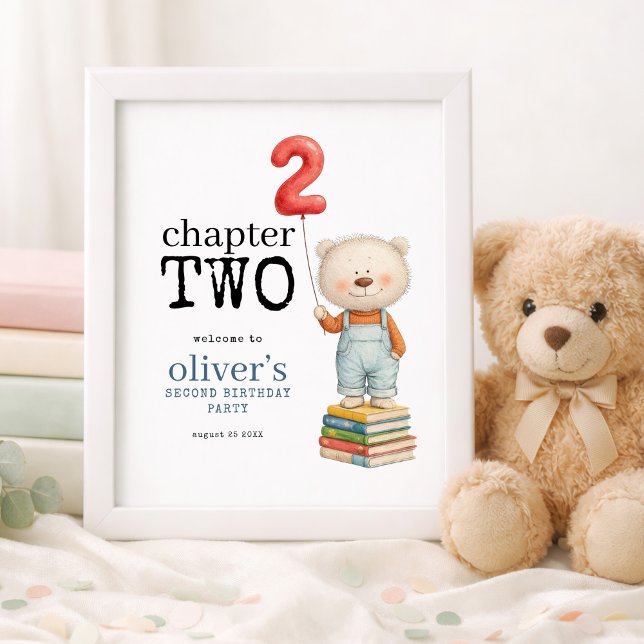 Kapitel Två Teddybjörn Böcker 2-års födelsedags vä Poster (Skapare uppladdad)