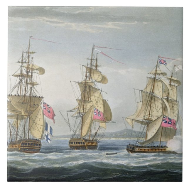 Kapitulation av fort av Tamatave som inristas av Kakelplatta (Framsidan)