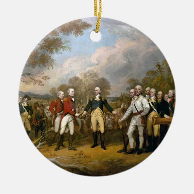 Kapitulation av General Burgoyne - 1822 Julgransprydnad Keramik (Framsidan)