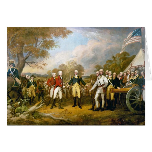 Kapitulation av General Burgoyne av John Trumbull Hälsningskort (Framsidan Horizontal)