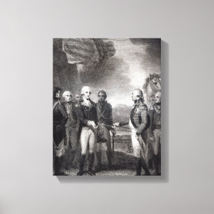 Kapitulation av Lord Cornwallis på Yorktown, 1781 Canvastryck