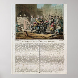 Kapitulation av staden av Madras, 1746 som by Poster