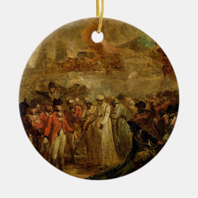Kapitulationen av de två sonsna av Tipu Sahib Julgransprydnad Keramik (Framsidan)