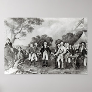 Kapitulationen av General Burgoyne Saratoga Poster