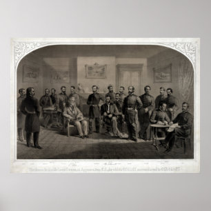 Kapitulationen av General Lee Lithograph Poster