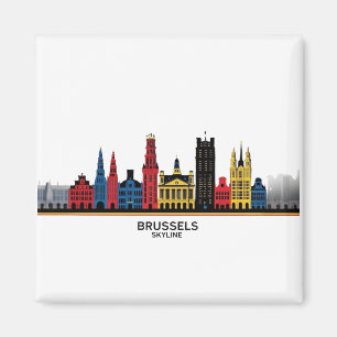 Kapkonst Bryssel Skyline Magnet