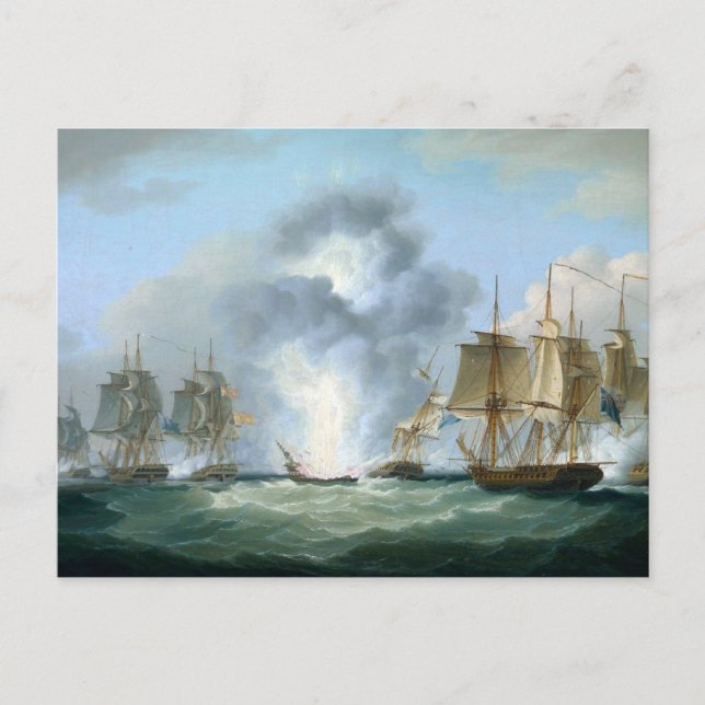 Kapning av spanska skatteskepp 1804 vykort (Framsida)