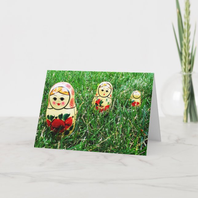 Kapning Dolls Ukrainska folkArt Kort (Framsida)