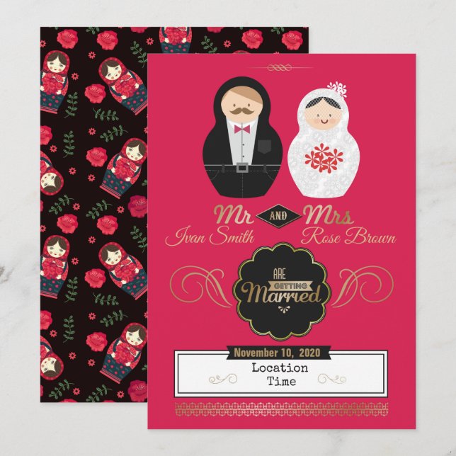 Kapningsdockor Inbjudningar (Fram/baksida)