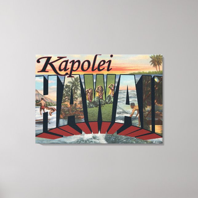 Kapolei, Hawaii - Stora Brev Scenes Canvastryck (Framsida)