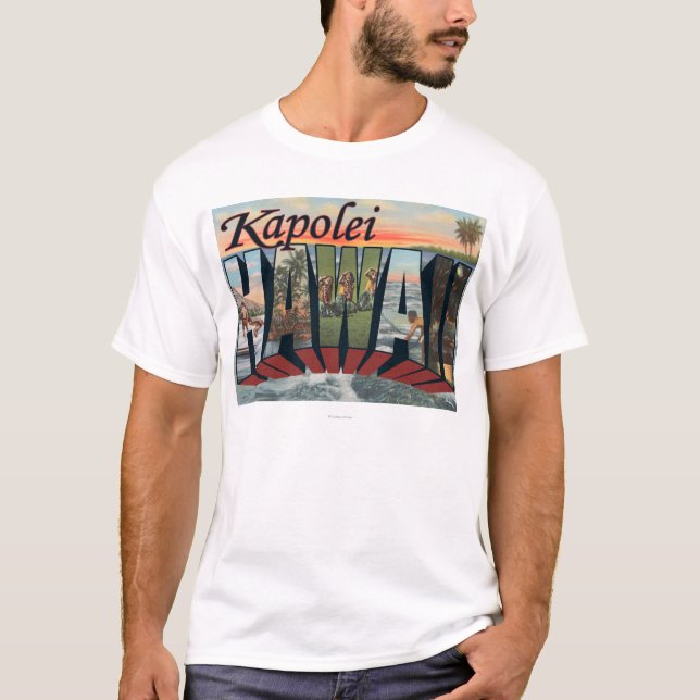Kapolei Hawaii - stora brevplatser Tee (Framsida)