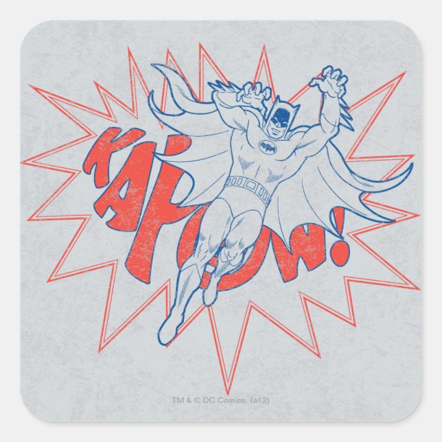 KAPOW! Batman Graphic Fyrkantigt Klistermärke (Framsida)
