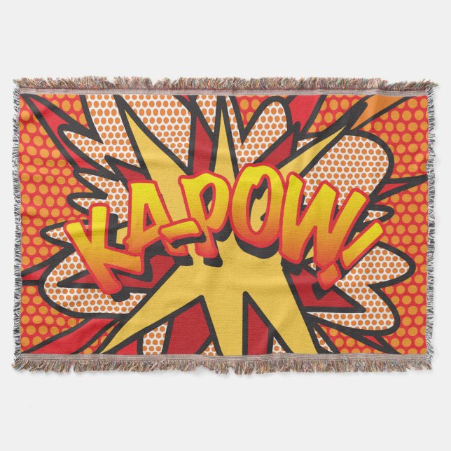 KAPOW Kul Retro Serietidning Popkonst Filt (Framsidan)